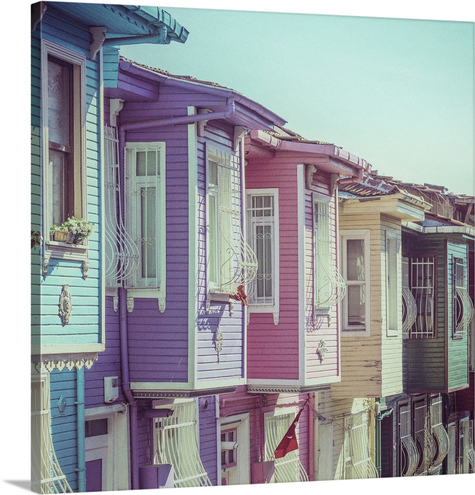 Colourful Ottomon era houses, Balat, Istanbul, Turkey.