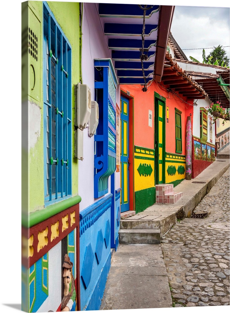 Colourful Street of Guatape, Antioquia Department, Colombia.
