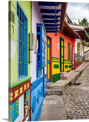 Colourful Street Of Guatape, Antioquia Department, Colombia