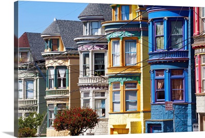 Colourful Victorian houses in the Haight-Ashbury district of San Francisco, California