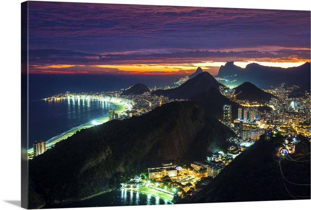 Copacabana beach and Rio de Janeiro from the Sugar Loaf, Brazil.