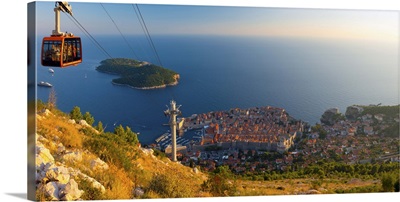 Croatia, Dalmatia, Dubrovnik, Old Town (Stari Grad) from Mount Srd, Cable Car