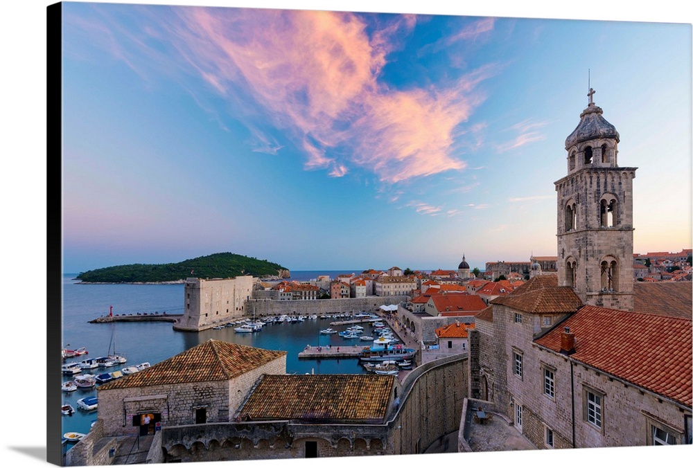 Croatia, Dalmatia, Dubrovnik, Old Town (Stari Grad) from Old Town Walls, Dominican Monastery