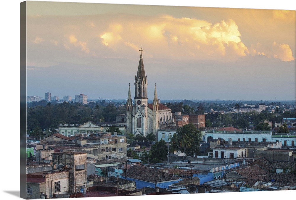 Cuba, Camaguey Province, Camaguey, View of city looking towards  Iglesia de Nuestra Corazon de Sagrado Jesus - The Sacred ...