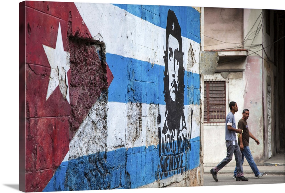 Cuban flag mural, Havana, Cuba