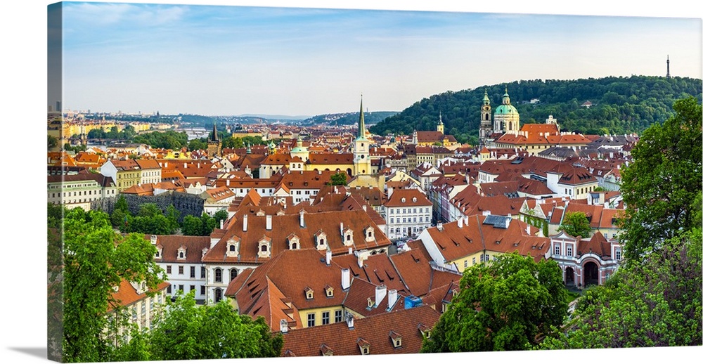 Czech Republic, Prague. Rooftops of buildings in Mala Strana from Prague Castle.