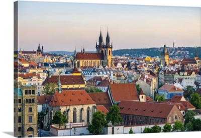 Czech Republic, Prague. View of Mala Strana Old Town from Letna Park, on Letna Hill