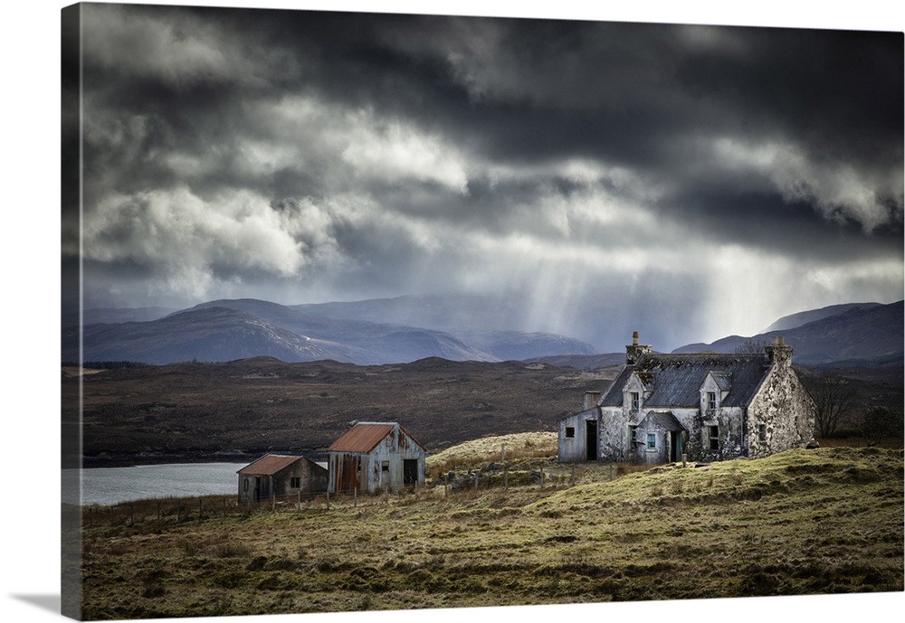 Derelict croft, Arivruaich, Isle of Harris, Outer Hebrides, Scotland, UK