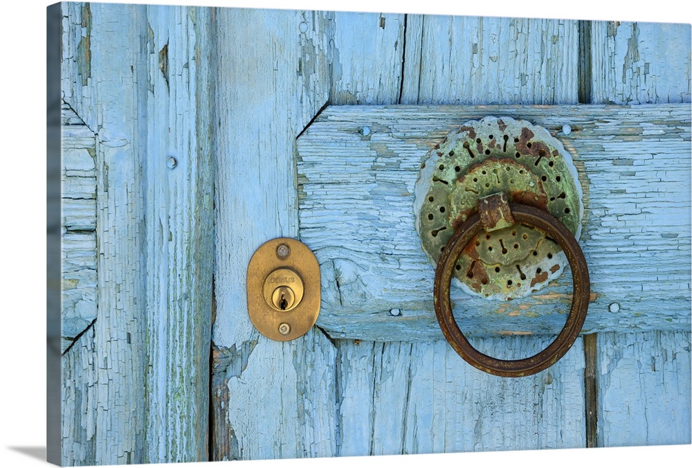 Detail of a door in Sivas, South Coast, Crete, Greece, Europe