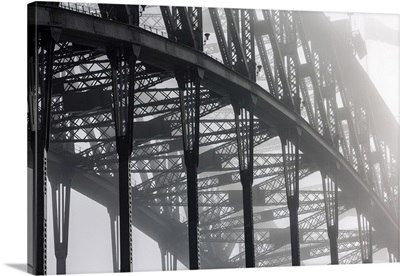 Detail Of Sydney Harbour Bridge In Fog, Sydney, New South Wales, Australia