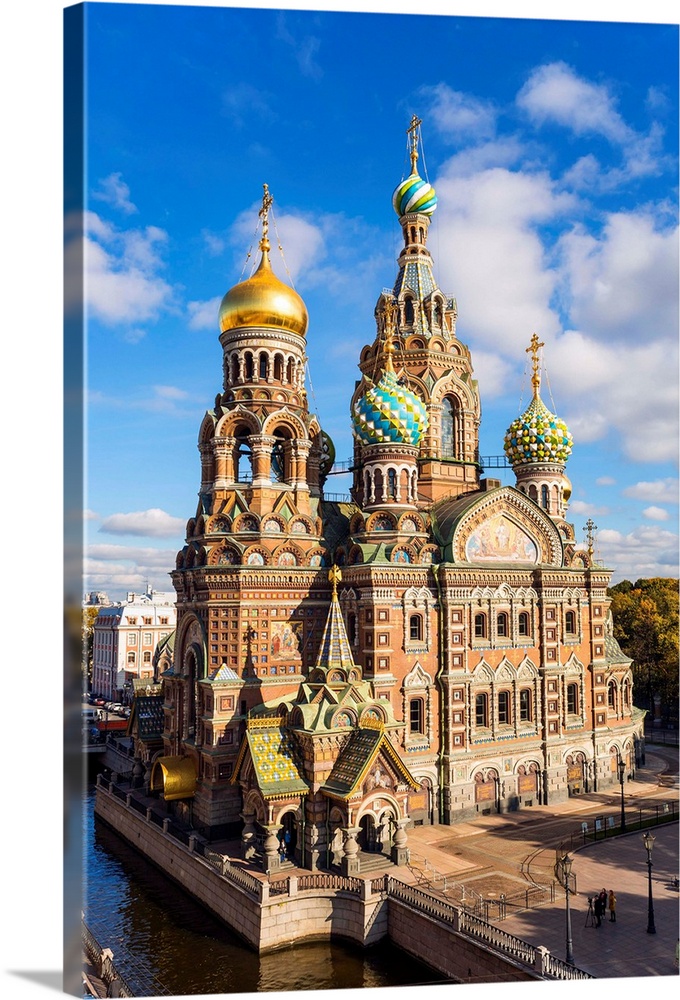 Domes of Church of the Saviour on Spilled Blood, Saint Petersburg, Russia.