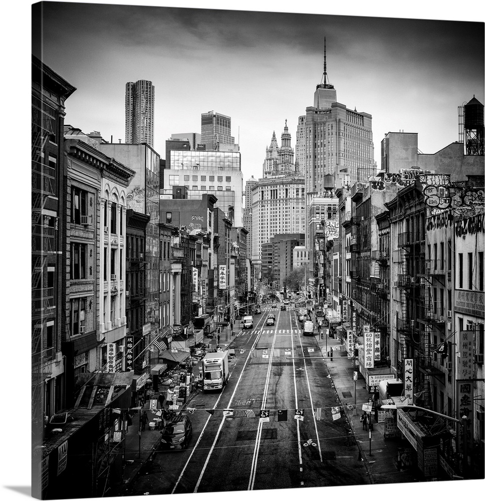East Broadway, Chinatown, From Manhattan Bridge, Manhattan, New York City, New York, USA