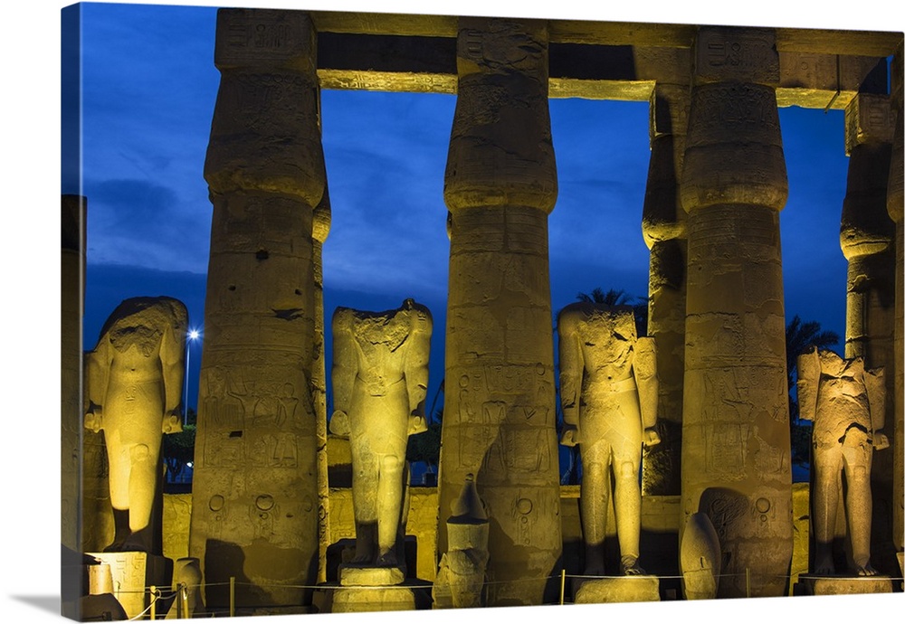 Egypt, Luxor, Luxor Temple, The  First Court, Statues of Ramesses II