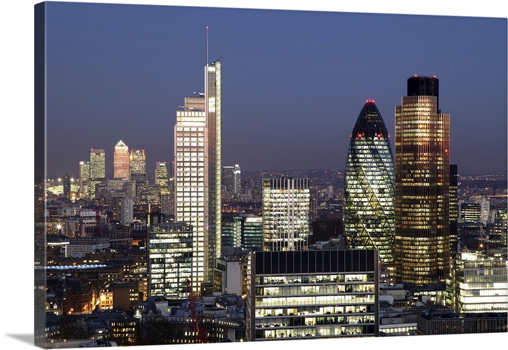 Engalnd, The City of London seen from the Barbican.