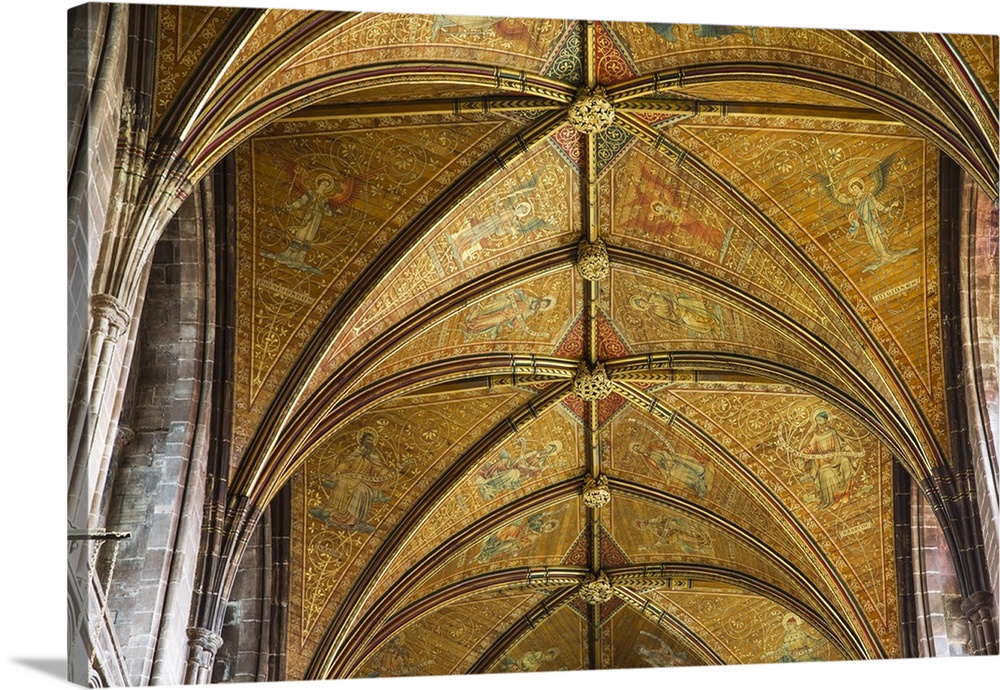 United Kingdom, England, Cheshire, Chester, Chester Cathedral ceiling.