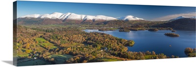 England, Cumbria, Lake District, Derwentwater, Skiddaw and Blencathra mountains