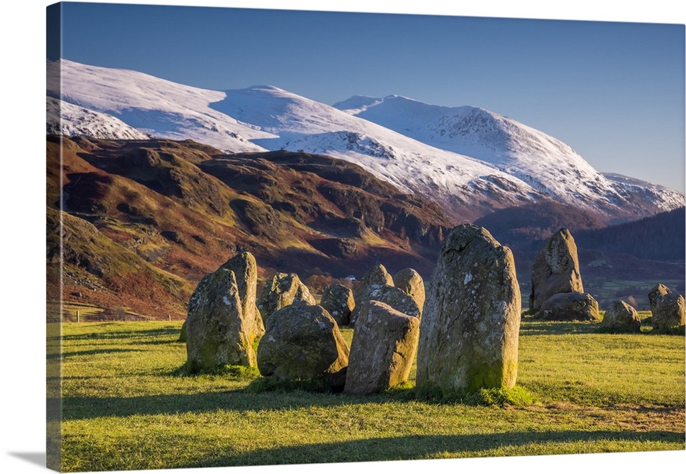UK, England, Cumbria, Lake District, Keswick, Castlerigg Stone Circle.