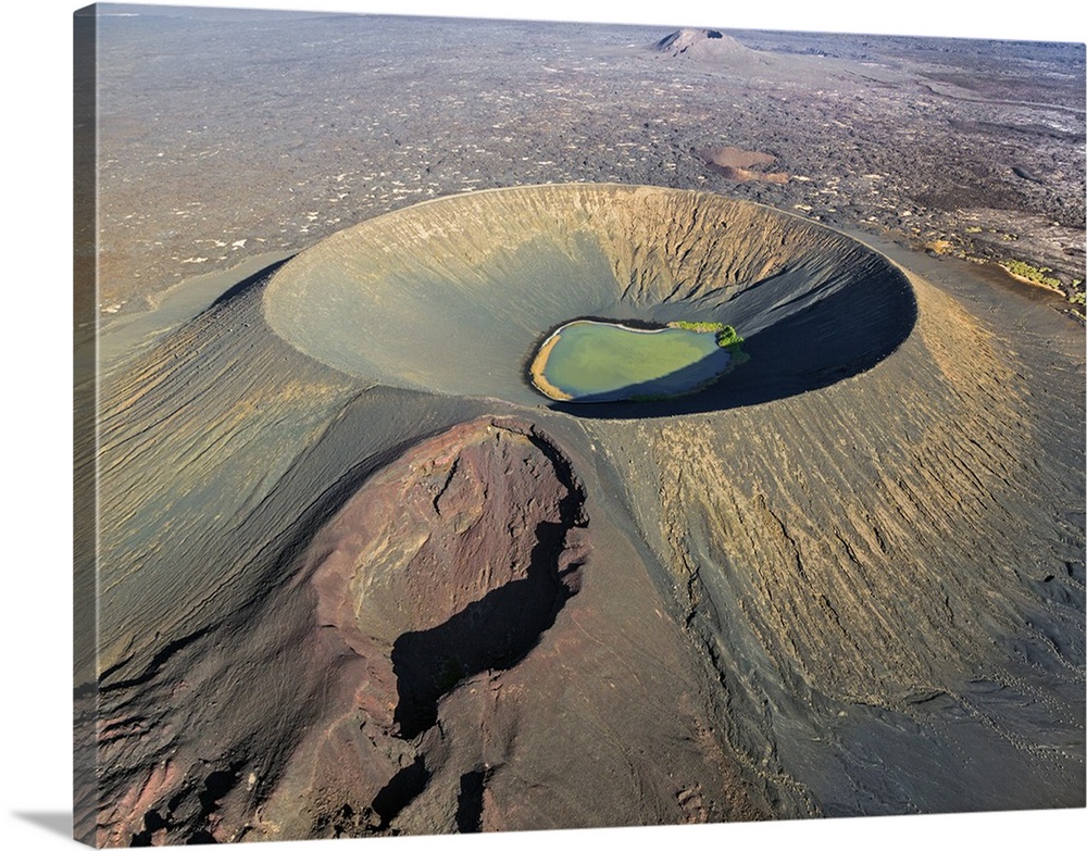 Ethiopia, Erta Ale range, Catherine, Afar Region. Catherine or Catherina is a round volcanic tuff ring with a crater lake. .