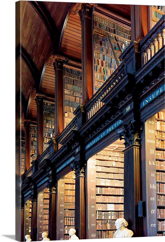 Europe, Dublin, Ireland, Trinity College library interior