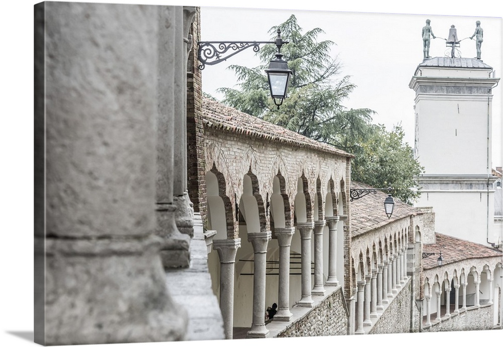 europe, Italy, Friuli-Venezia-Giulia. The arcades of the Piazzale del Castello in Udine.