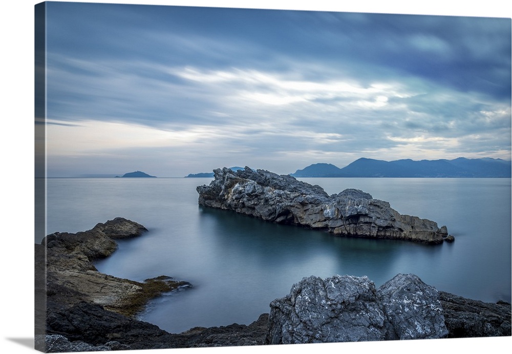 europe, Italy, Liguria. Rocks near the village of Tellaro in the Gulf of La Spezia.