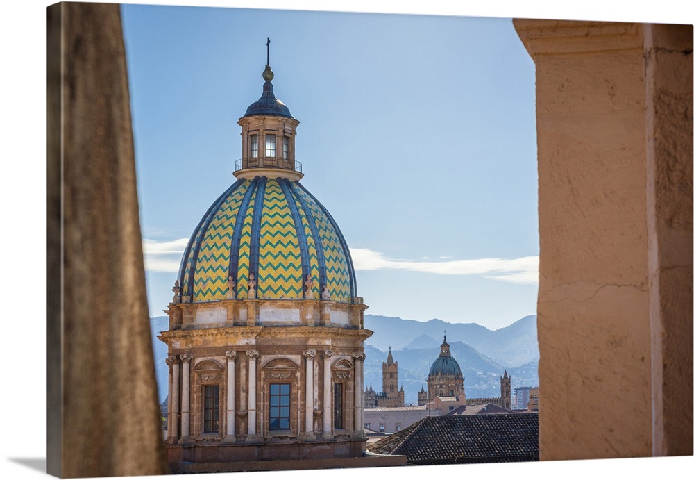 europe, Italy, Sicily. Palermo, Santa Caterina and cathedral