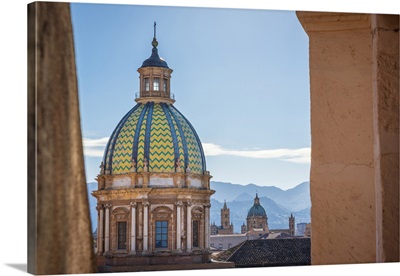 Europe, Italy, Sicily. Palermo, Santa Caterina And Cathedral