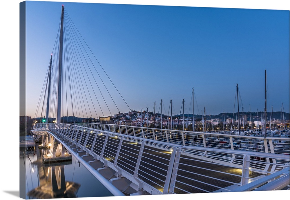 Europe, Italy, the gulf of La Spezia. The new bridge of Porto Mirabello.