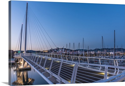 Europe, Italy, the gulf of La Spezia. The new bridge of Porto Mirabello