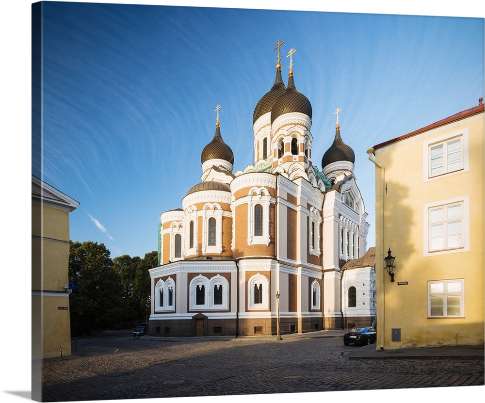 Exterior of Russian Orthodox Alexander Nevsky Cathedral at dawn, Toompea, Old Town, Tallinn, Estonia, Europe