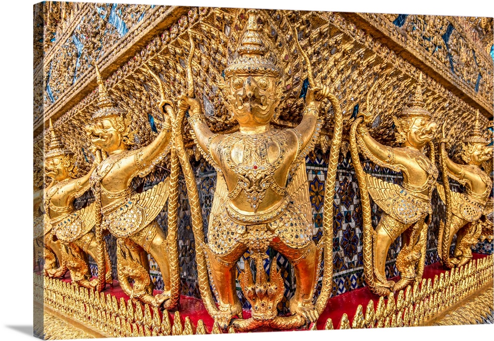 External golden decorations of the Ubosoth, Wat Phra Kaew, Bangkok, Thailand.