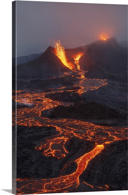 Fagradalsfjall Volcano Eruption, Geldingaldalir, Reykjanes Peninsula ...