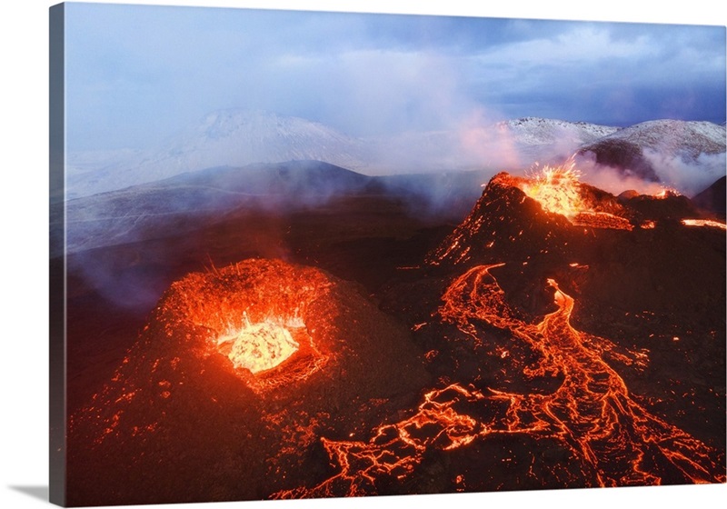 Fagradalsfjall Volcano Eruption, Geldingaldalir, Reykjanes Peninsula ...