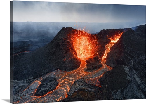 Fagradalsfjall Volcano Eruption, Geldingaldalir, Reykjanes Peninsula ...