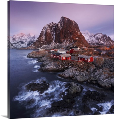 Fishermen's Cabins (Rorbuer) Of Hamnoy Along The Coast In The Lofoten Islands, Norway