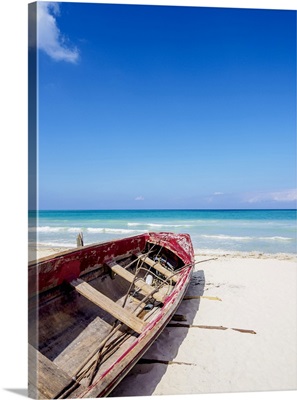 Fishing Boat At Seven Mile Beach, Long Bay, Negril, Westmoreland Parish, Jamaica