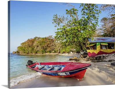 Fishing Boat At Winnifred Beach, Portland Parish, Jamaica