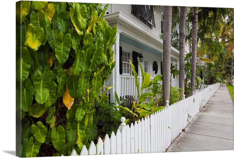Florida, Florida Keys, Key West, Truman Annex, house detail Great Big Canvas
