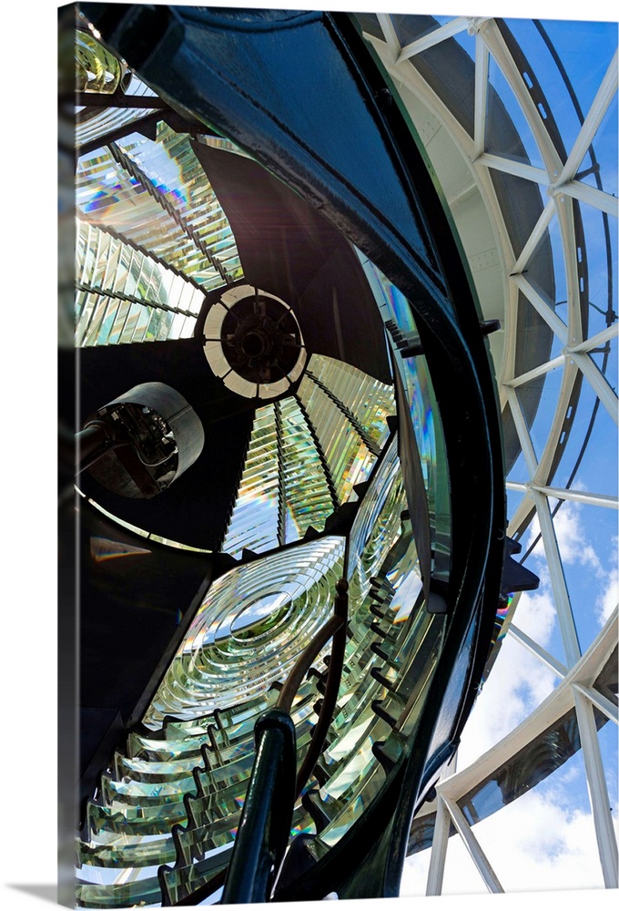 USA, Florida, Jupiter, Jupiter Inlet Lighthouse, detail of the fresnel lens