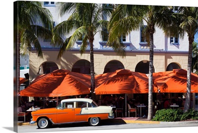 Florida, Miami Beach, South Beach hotels on Ocean Drive, 1955 Chevrolet car