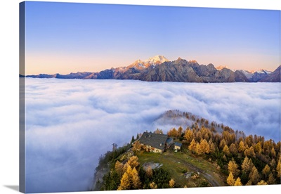 Fog Covers The Valmalenco, Valtellina, Lombardy, Italy