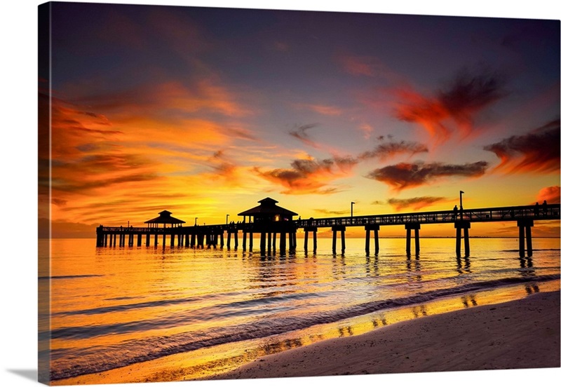 Fort Myers Pier At Sunset Fort Myers Florida Usa Great Big Canvas 7400