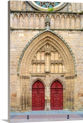 Front Portal Entrance To Cahors Cathedral, Lot Department, Midi-Pyrenees, France