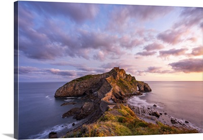 Gaztelugatxe, Biscay, Spain, View Of The Islet And The Hermitage At Sunrise