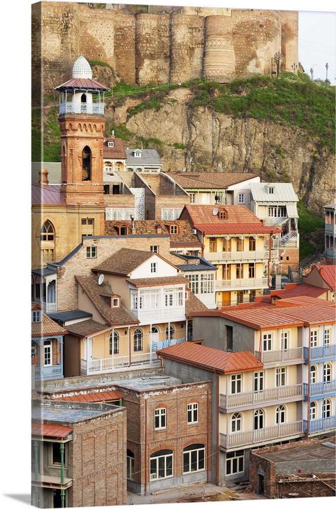 Eurasia, Caucasus region, Georgia, Tbilisi, old town and minaret of Tbilisi Mosque.