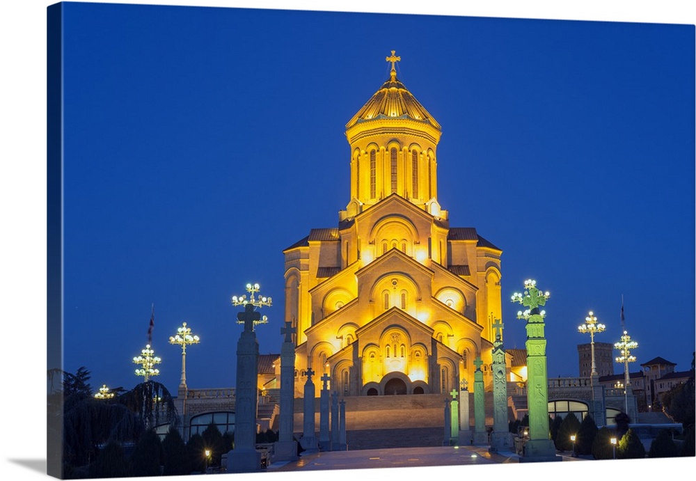 Eurasia, Caucasus region, Georgia, Tbilisi, Tbilisi Sameda Cathedral .