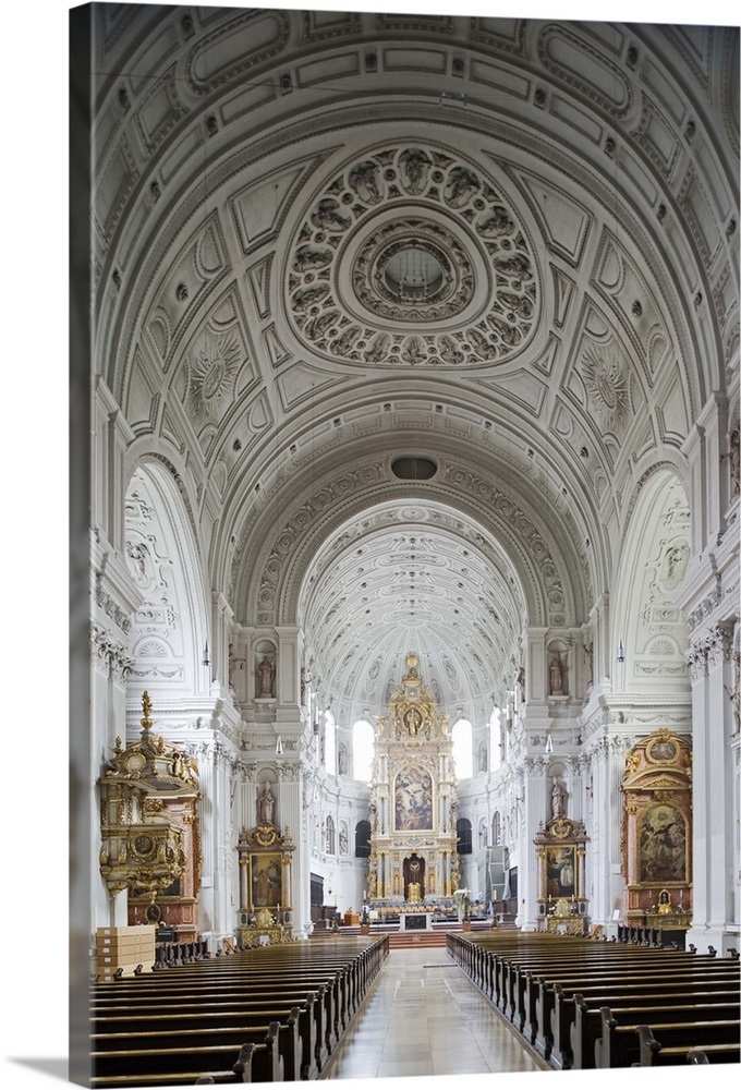 Germany Bavaria Munich The Nave Of Michaelskirche S Barrel Vaulted Roof