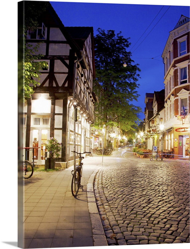 Germany, Lower Saxony, Braunschweig. One of the streets in the old town quarter.