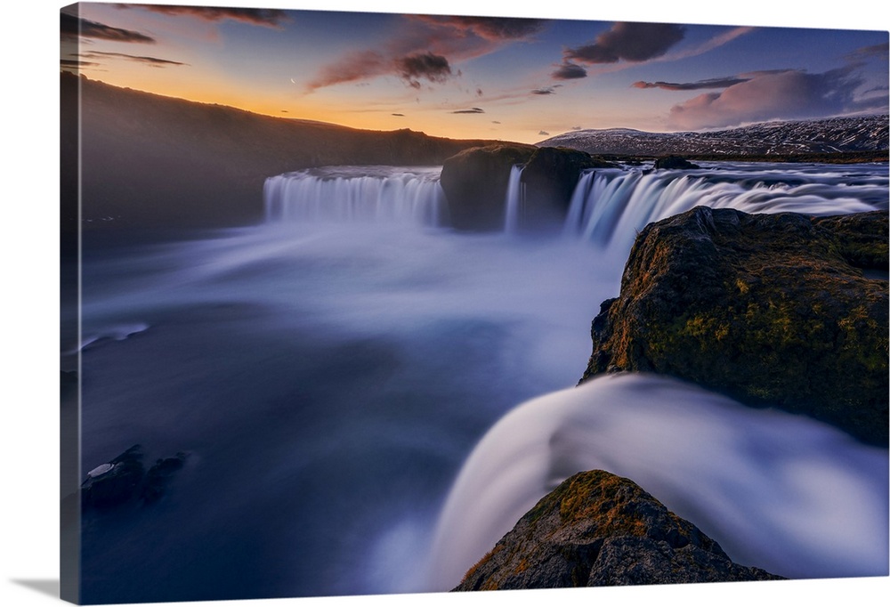 Godafoss at dawn in autumn, Nordurland, Iceland