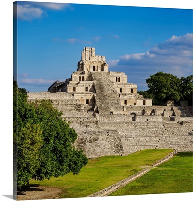Great Acropolis And Temple Of Five Floors, Edzna Archaeological Site, Mexico